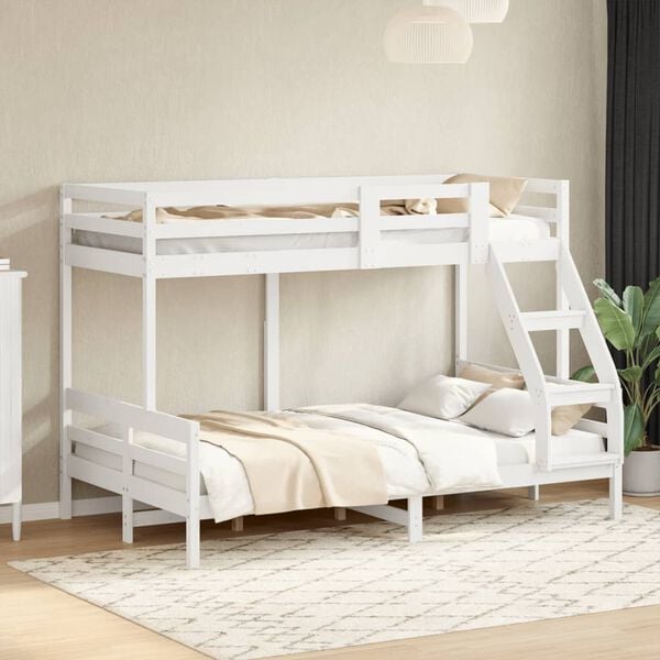 vidaXL Bunk Bed without Mattress 80x200/120x200 cm White Solid Wood
