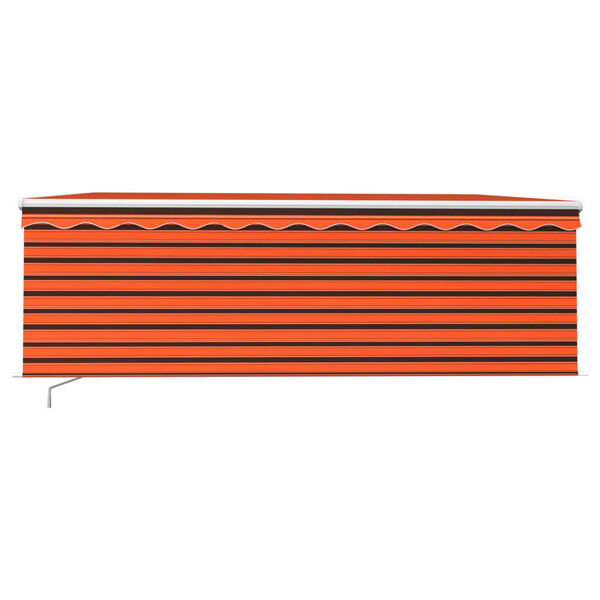 vidaXL Manual Retractable Awning with Blind 4.5x3m Orange&Brown
