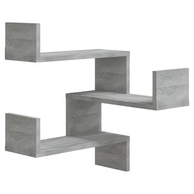 vidaXL Wall Corner Shelf Grey Sonoma 40x40x50 cm Engineered Wood