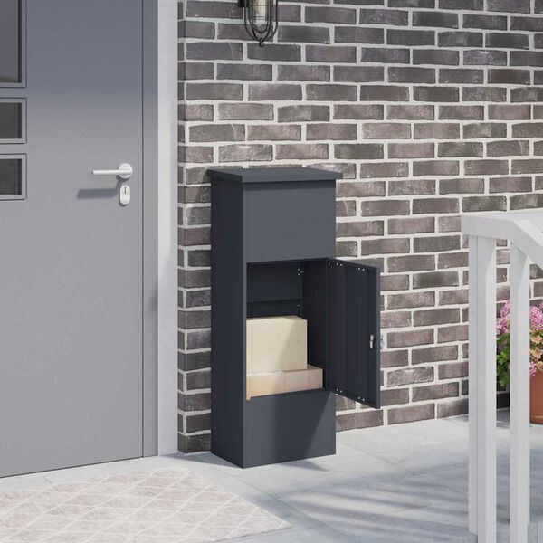 vidaXL Parcel Drop Box with Door Anthracite 44.5 x 29 x 110.5 cm Steel