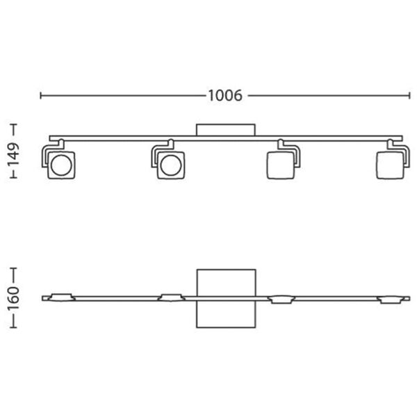 Philips myLiving Spotlight Millennium 4x4.5 W White 531943116