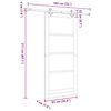 vidaXL Sliding Door White and Black 93 x 211 cm Solid Pine Wood