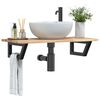 vidaXL Basin Shelf Wall Mounted Steel and Solid Wood Acacia