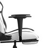 vidaXL Massage Gaming Chair with Footrest White&Black Faux Leather