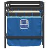 vidaXL Kids' Loft Bed with Curtains without Mattress Blue 90x190 cm Single