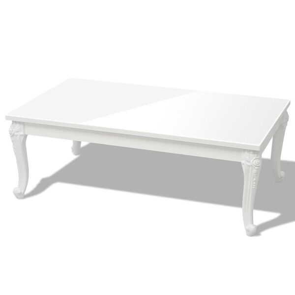 vidaXL Coffee Table 115x65x42 cm High Gloss White