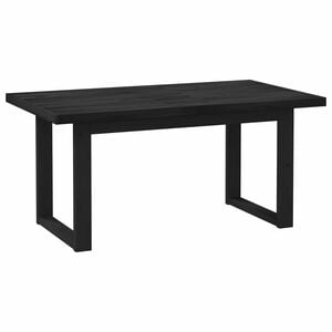 vidaXL Dining Table NOAIN 160 cm Solid Pine Wood Black Rectangular