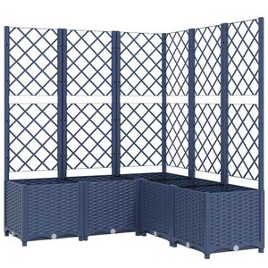 vidaXL Garden Planter with Trellis Blue Grey 120x120x136 cm PP