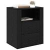 vidaXL Bedside Cabinet Black Oak 35 x 50 x 60 cm Engineered Wood