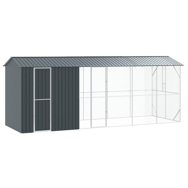 vidaXL Bird Cage Anthracite 645 x 208 x 247 cm Galvanised Steel