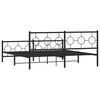 vidaXL Metal Bed Frame without Mattress with Footboard Black 180x200cm