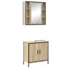 vidaXL Bathroom Furniture Set with Shelf 2 pcs Brown Engineered wood