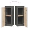 vidaXL Wall Cabinets 2 pcs Grey 30x30x80 cm Solid Wood Pine