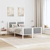 vidaXL Bed frame White and light grey 120 x 200 cm Solid pine wood