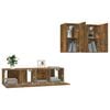 vidaXL 4 Piece TV Cabinet Set Smoked Oak Engineered Wood