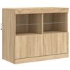vidaXL Sideboard with LED Lights Sonoma Oak 81x37x67 cm