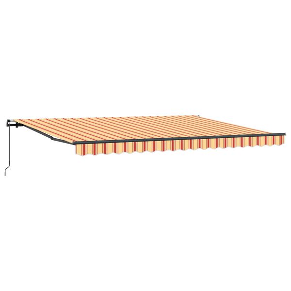 vidaXL Retractable Awning Manual Yellow and Orange 450 x 300 cm