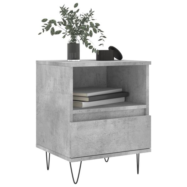vidaXL Bedside Cabinets 2 pcs Concrete Grey 40x35x50 cm Engineered Wood