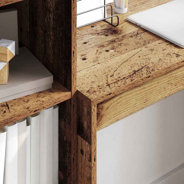 vidaXL Desk with Drawer 2 pcs Old Wood