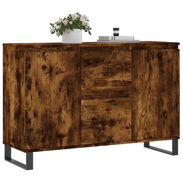 vidaXL Sideboard Smoked Oak 101.5x35x70 cm Engineered Wood