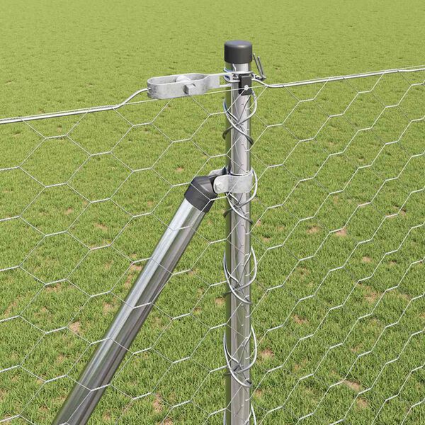 vidaXL Fence Post Silver 10 x 1.6 m (50 mm mesh) Steel