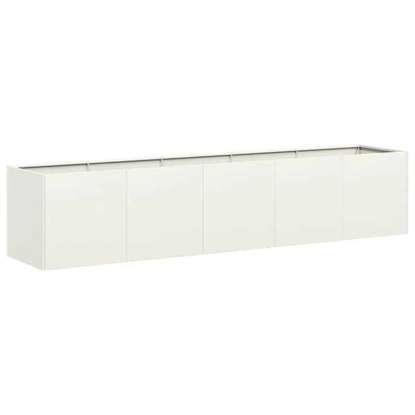 vidaXL Planter White 200x40x40 cm Cold-rolled Steel