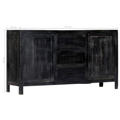 vidaXL Sideboard Black 147x40x80 cm Solid Mango Wood