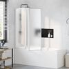Shower Bath Screen Wall 141 x 132 cm 3 Panels Foldable