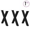 vidaXL Dining Table Legs X-Shaped 3 pcs Black 70x(72-73) cm Steel