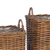 vidaXL Planter Basket with Storage 2 pcs Brown Lacak Rattan