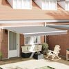 vidaXL Retractable Awning Light grey 400 x 350 cm Fabric and Metal