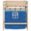 vidaXL Kids' Loft Bed with Curtains without Mattress Blue 90x200 cm