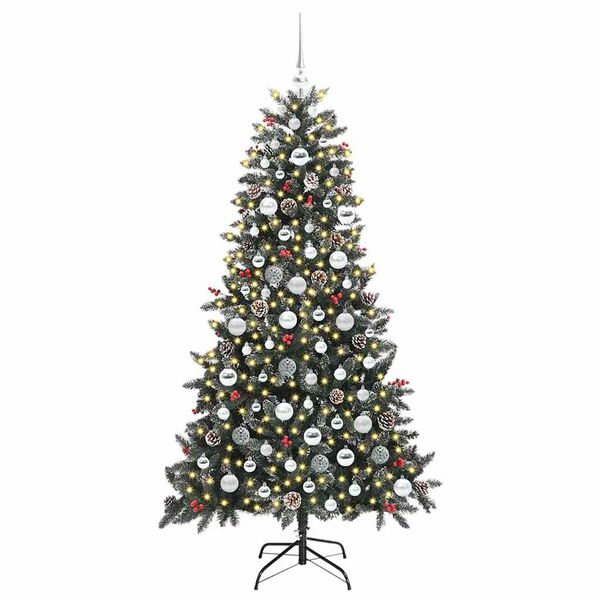 vidaXL Artificial Christmas Tree with 300 LEDs with Stand Green 180 cm