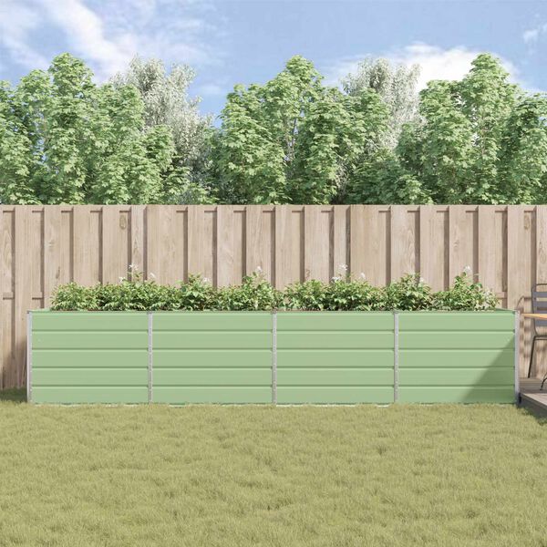vidaXL Planter Pastel Green 385 x 100 x 75 cm Galvanised Steel