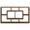 vidaXL Wall Display Shelf 8 Compartments Brown Oak