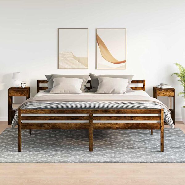 vidaXL Bedside Cabinets with Drawer 2 pcs Smoked Oak 35x34x66.5 cm