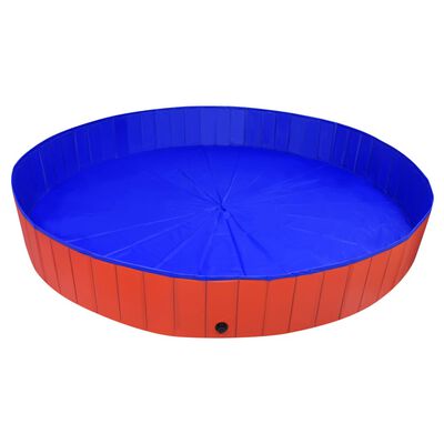 vidaXL Foldable Dog Swimming Pool Red 300x40 cm PVC