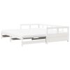 vidaXL Daybed with Trundle and Mattresses White 80x200 cm Solid Wood Pine