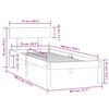 vidaXL Bed Frame without Mattress White Solid Wood Small Single