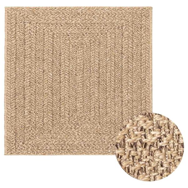 vidaXL Rug ZIZUR 120x120 cm Jute Look Indoor and Outdoor