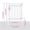 vidaXL Fence Gate Grey 100 x 120 cm Powder coated steel