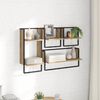 vidaXL Wall Shelf Set with Shelf 4 pcs Artisan Oak 65 x 25 x 30 cm