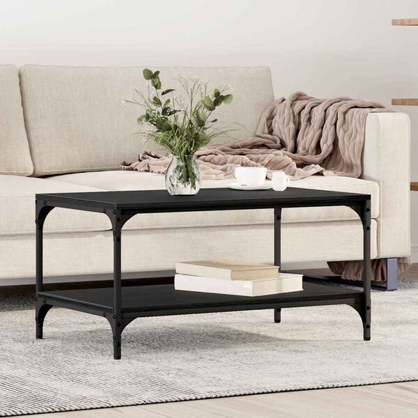 vidaXL Coffee Table Black Oak 82 x 50 x 40 cm Engineered Wood