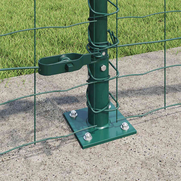 vidaXL Fence with Posts Green 0.6 x 10 m Steel