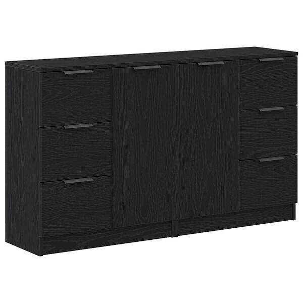 vidaXL Sideboard Black Oak 180 x 30 x 70 cm Engineered wood