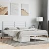 vidaXL Metal Bed Frame without Mattress with Headboard White 140x190cm