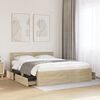 vidaXL Bed Frame with Headboard without Mattress Sonoma Oak 160x200 cm