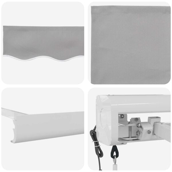 vidaXL Awning Light Grey 350 x 250 x 165 cm Polyester and Aluminium