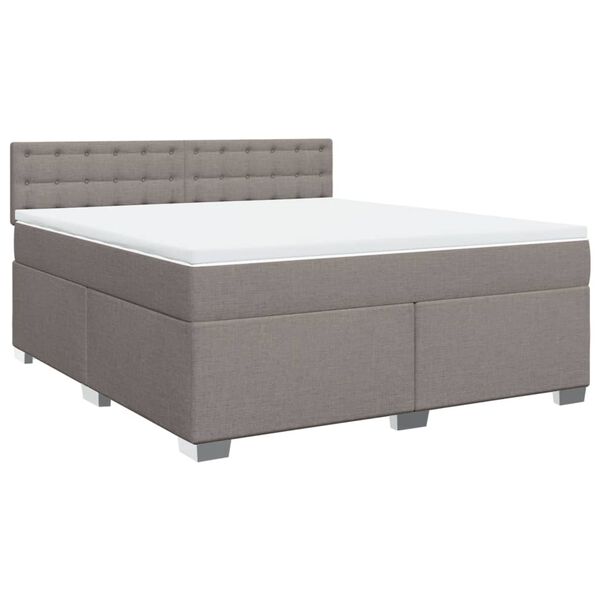 vidaXL Box Spring Bed with Mattress Taupe 180x200 cm Fabric