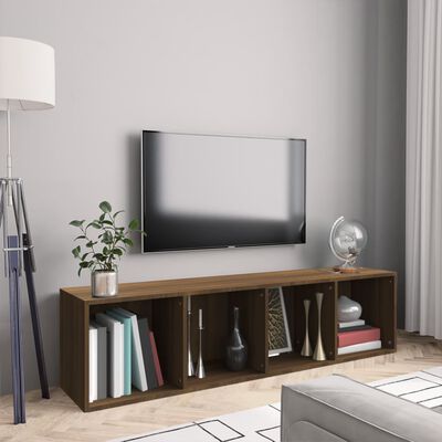 vidaXL Book Cabinet/TV Cabinet Brown Oak 143x30x36cm Engineered Wood
